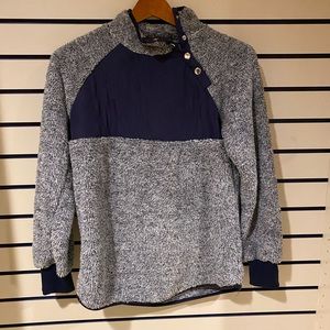 Soft M navy blue side button sweater